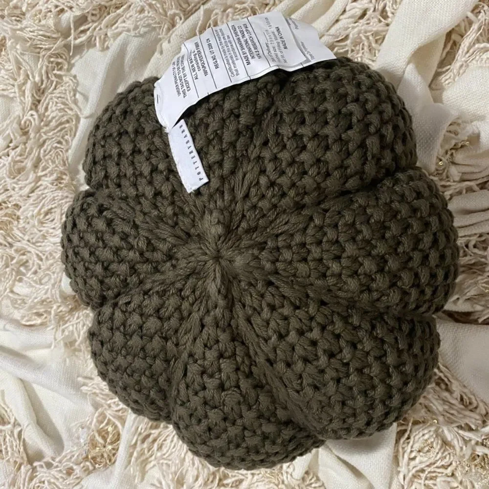 Pottery Barn Seedstitch Pumpkin Pillow Loden